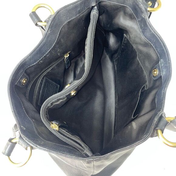 Coach Campbell Belle Black Leather Carryall Tote Shoulder Bag - Picture 9 of 11